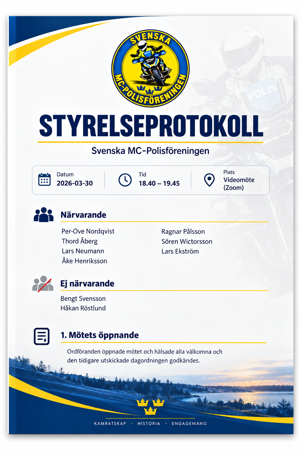Styrelseprotokoll